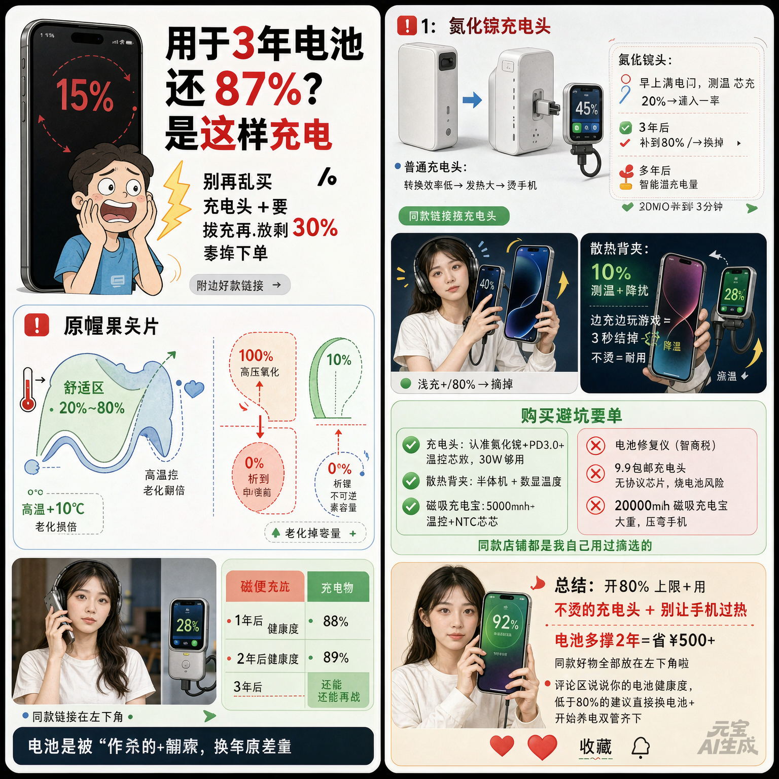 🔋手机电池想用3年不掉血？别再“100%才拔”了！保姆级养电指南
